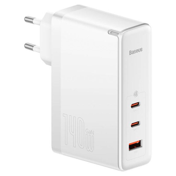 Wall charger Baseus GaN5 Pro 2xUSB-C + USB, 140W (white) - Image 2