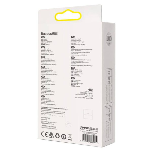 USB cable for Lightning Baseus Glimmer Series, 2.4A, 1m (Black) - Image 7