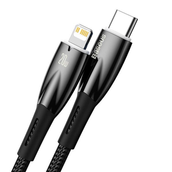USB-C cable for Lightning Baseus Glimmer Series, 20W, 2m (Black) - Image 3