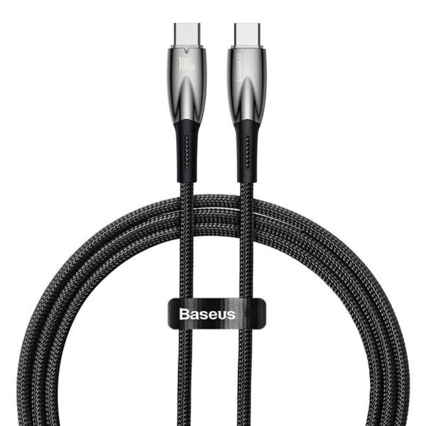 USB-C cable for USB-C Baseus Glimmer Series, 100W, 1m (Black) - Image 2