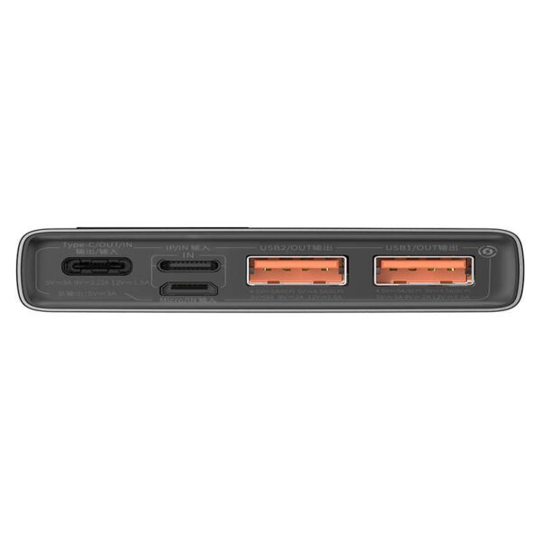 Powerbank Baseus Adaman Metal, 10000mAh, 2xUSB, USB-C, Lightning, MicroUSB  22.5W (black) - Image 4
