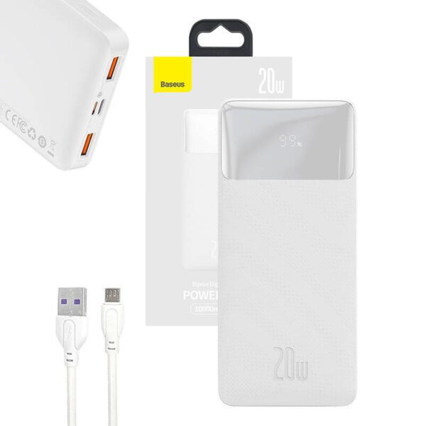 Powerbank Baseus Bipow 10000mAh, 20W (white) - Image 8