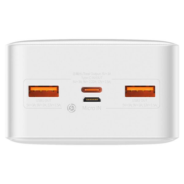 Powerbank Baseus Bipow 30000mAh, 20W (white) - Image 5