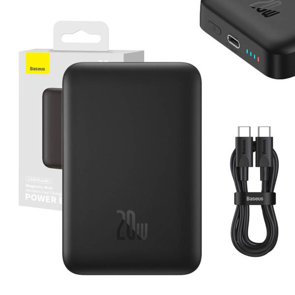Powerbank Baseus Magnetic Mini 10000mAh, USB-C  20W MagSafe (black) - Image 12