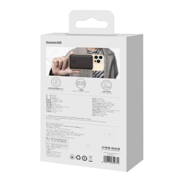 Powerbank Baseus Magnetic Mini 10000mAh, USB-C  20W MagSafe (black) - Image 11