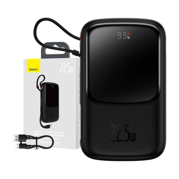 Powerbank Baseus Qpow PRO with cable, 10000mAh, 22.5W (Black) - Image 8