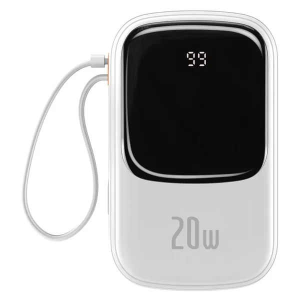 Powerbank Baseus Qpow PRO with Lightning cable, USB-C port and USB 20000mAh, 20W  (White) - Image 2