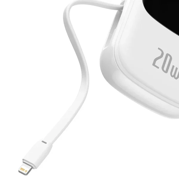 Powerbank Baseus Qpow PRO with Lightning cable, USB-C port and USB 20000mAh, 20W  (White) - Image 5