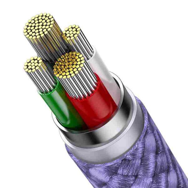 3in1 USB cable Baseus StarSpeed Series, USB-C + Micro + Lightning 3,5A, 1.2m (Purple) - Image 12