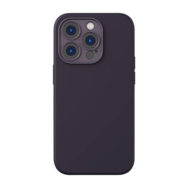 Baseus Liquid Silica Gel Case for iPhone 14 Pro (Elderberry)+ tempered glass + cleaning kit - Image 2