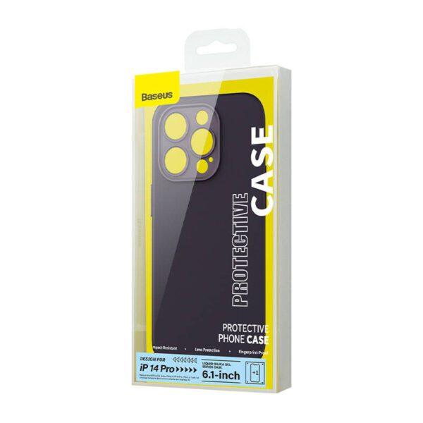 Baseus Liquid Silica Gel Case for iPhone 14 Pro (Elderberry)+ tempered glass + cleaning kit - Image 8
