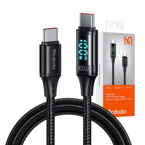 Cable Mcdodo CA-1100 USB-C to USB-C, 100W, 1.2m (black) - Image 4