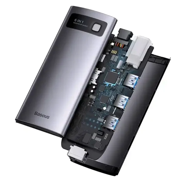 Hub 6in1 Baseus StarJoy Series, USB-C to 3x USB 3.0 + HDMI + USB-C PD + RJ45 - Image 5