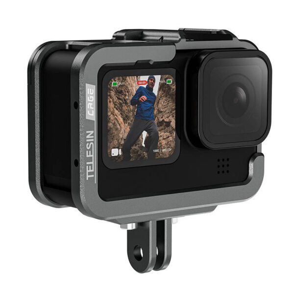 TELESIN Aluminum cage for GoPro Hero 12/11/10/9 +vertical adapter - Image 4