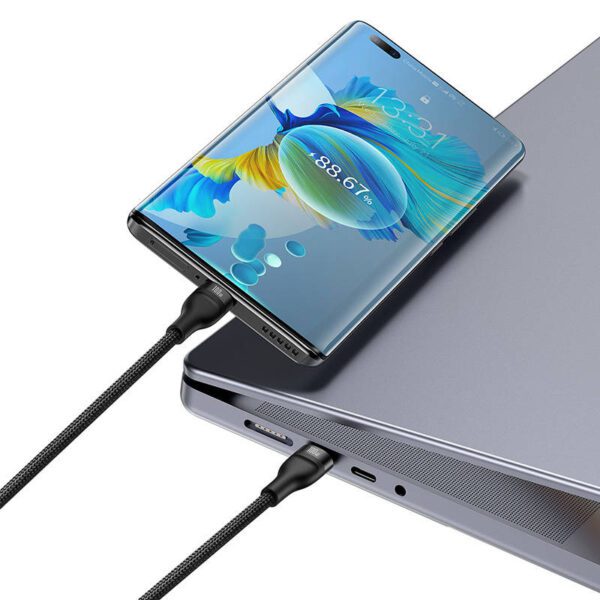 2in1 USB cable Baseus Flash Series USB-C do USB-C 100W, 1.5m (black - Image 7