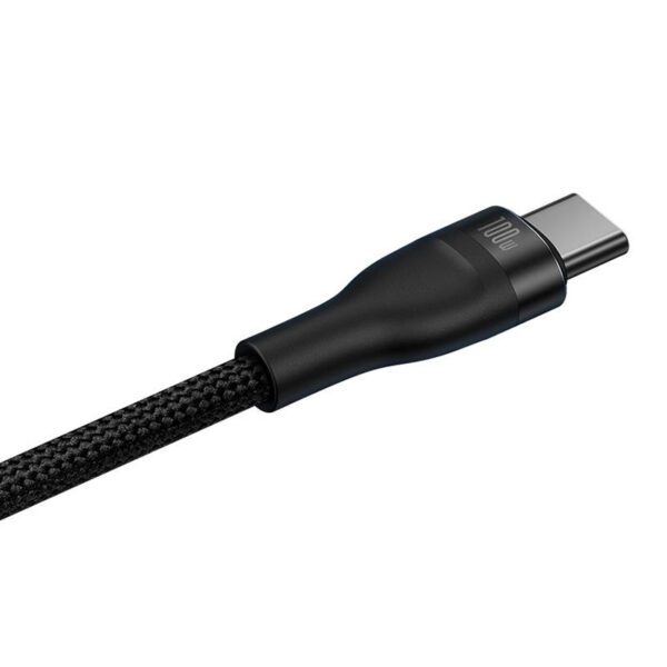 2in1 USB cable Baseus Flash Series USB-C do USB-C 100W, 1.5m (black - Image 3