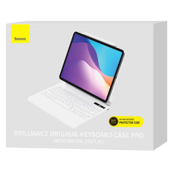 Case with keyboard for iPad Baseus Brilliance PRO 10, 10.9" (white) - Image 7