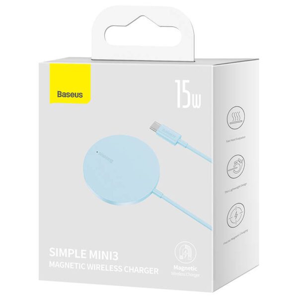 Magnetic Wireless Charger Baseus Simple Mini 3 15W (Blue) - Image 7