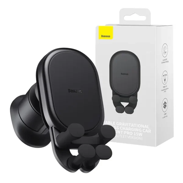 Stable Gravitational Wireless Charging Car Mount Baseus Pro 15W (black) - Image 9