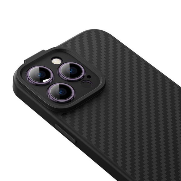 Magnetic Case Baseus Synthetic Fiber Series for iPhone 14 Pro (black)+ tempered glass + cleaning kit - Image 7