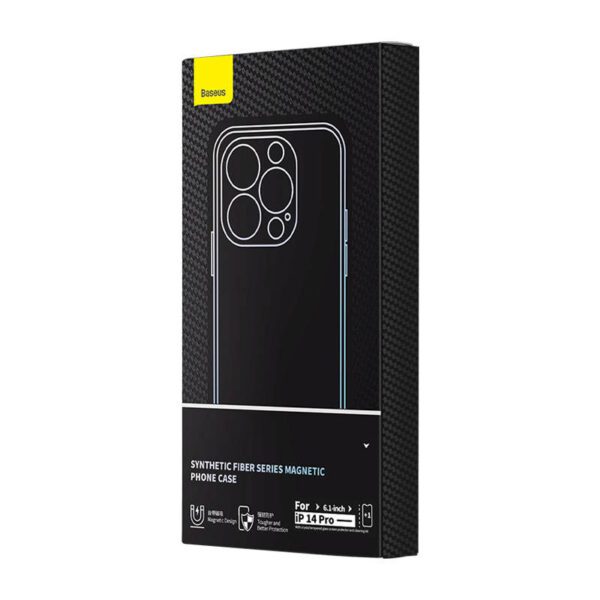 Magnetic Case Baseus Synthetic Fiber Series for iPhone 14 Pro (black)+ tempered glass + cleaning kit - Image 8