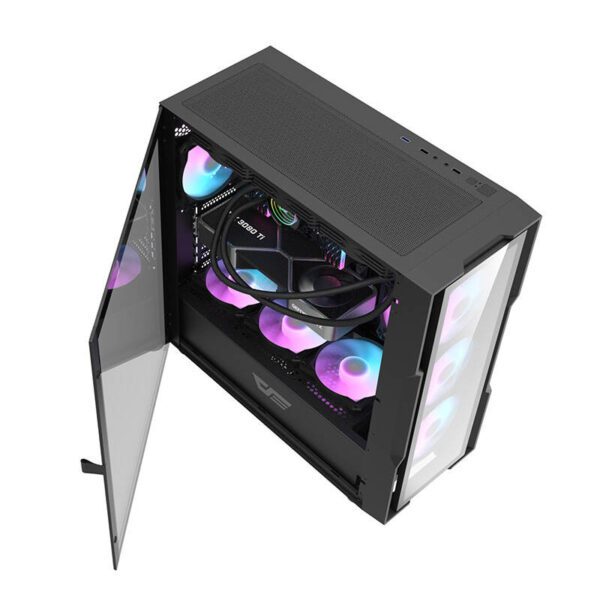 Darkflash DK431 Glass computer case (black) + 4 RGB fans - Image 7