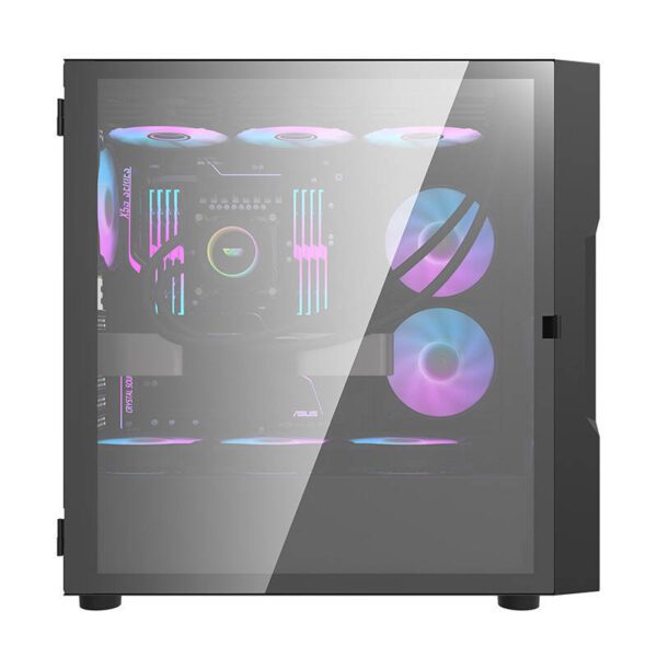 Darkflash DK431 Glass computer case (black) + 4 RGB fans - Image 2
