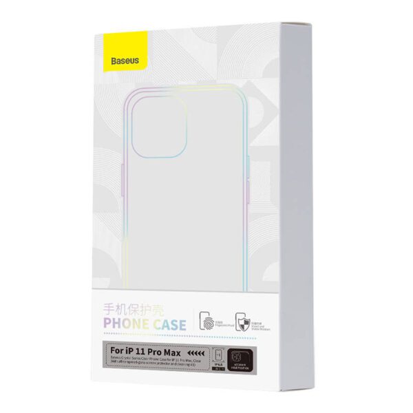 Case Baseus Crystal Series for iPhone 11 pro max (clear) + tempered glass + cleaning kit - Image 8