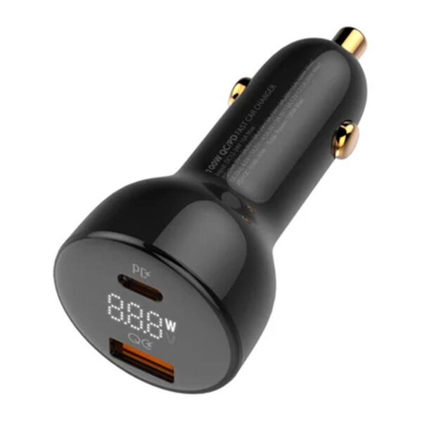 LDNIO C101 Car Charger, USB + USB-C, 100W + USB-C to Lightning Cable (Black) - Image 5