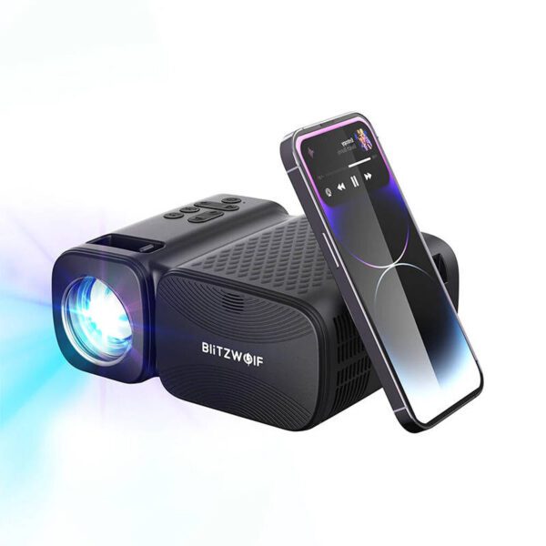 BlitzWolf BW-V3 Mini LED beamer / projector, Wi-Fi + Bluetooth (black) - Image 2