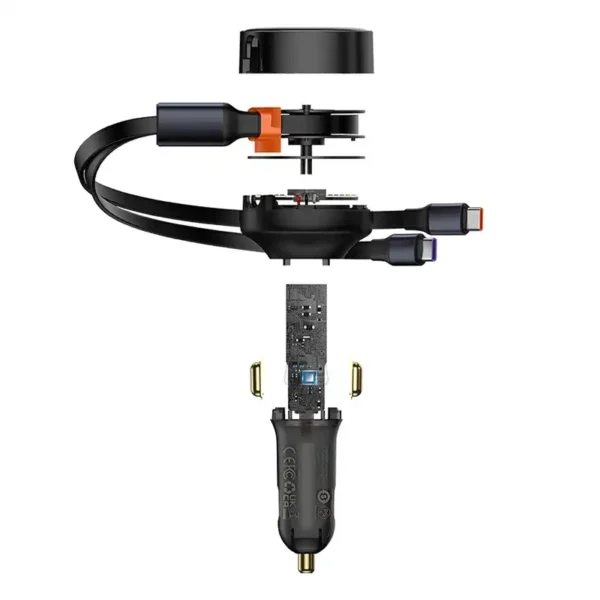 Car Charger Baseus Enjoyment with cable USB-C, 33W (Black) - Image 3