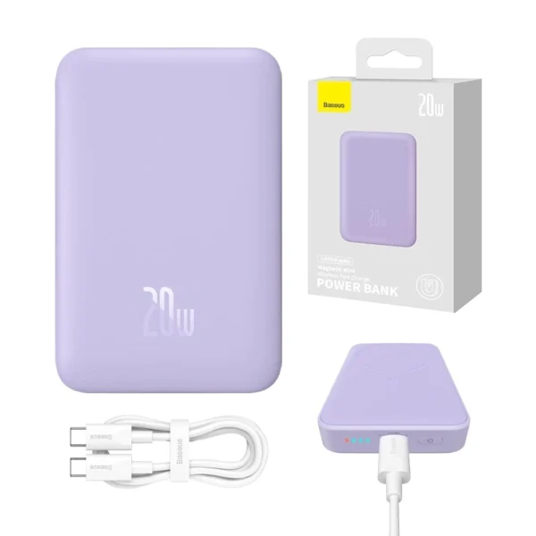 Powerbank Baseus Magnetic Mini 10000mAh, USB-C  20W MagSafe (purple) - Image 11