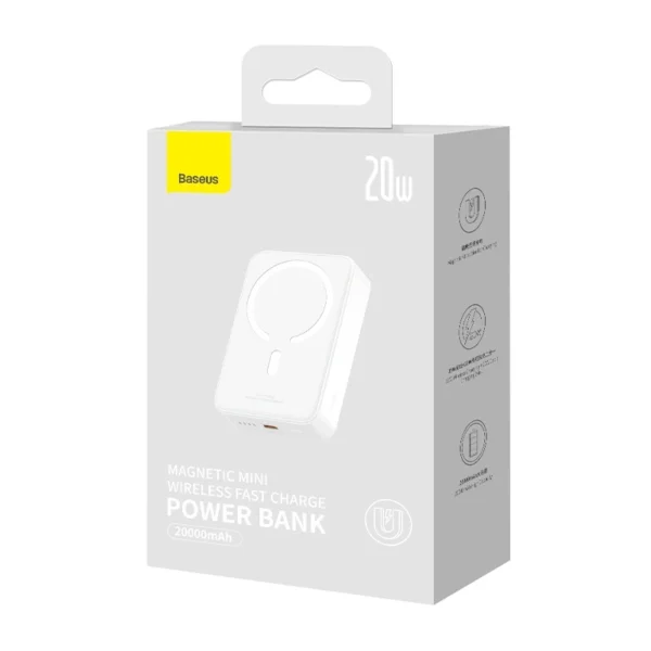 Powerbank Baseus Magnetic Mini 20000mAh, USB-C 20W MagSafe (white) - Image 7