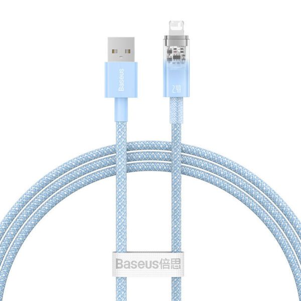 Fast Charging Cable Baseus Explorer USB to Lightning 2.4A 1M (blue) - Image 2