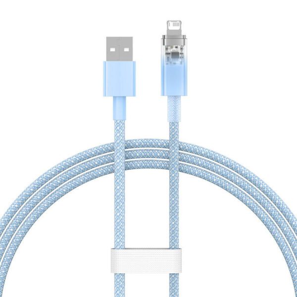Fast Charging Cable Baseus Explorer USB to Lightning 2.4A 1M (blue) - Image 3