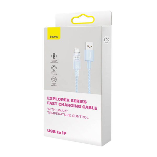 Fast Charging Cable Baseus Explorer USB to Lightning 2.4A 1M (blue) - Image 9