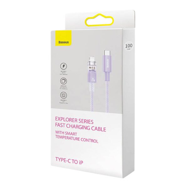 Fast Charging cable Baseus USB-C to Lightning  Explorer Series 1m, 20W (purple) - Image 9