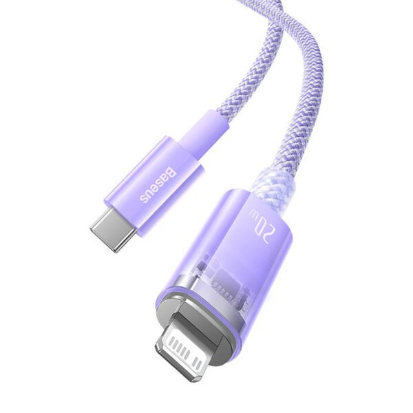 Fast Charging cable Baseus USB-C to Lightning  Explorer Series 1m, 20W (purple) - Image 7