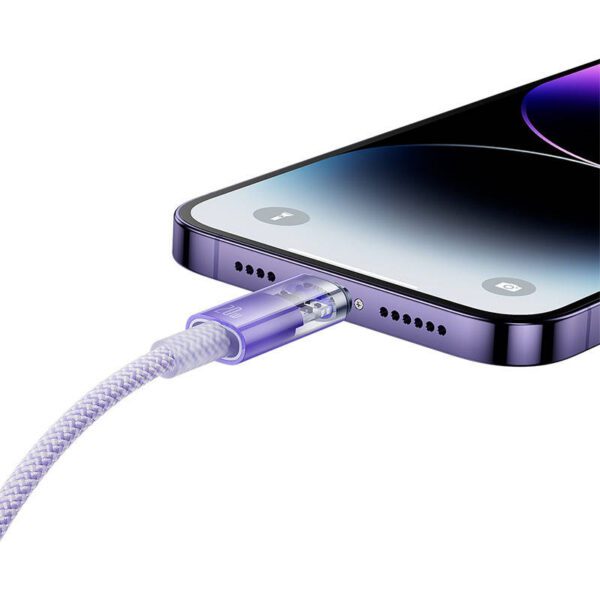 Fast Charging cable Baseus USB-C to Lightning  Explorer Series 1m, 20W (purple) - Image 8