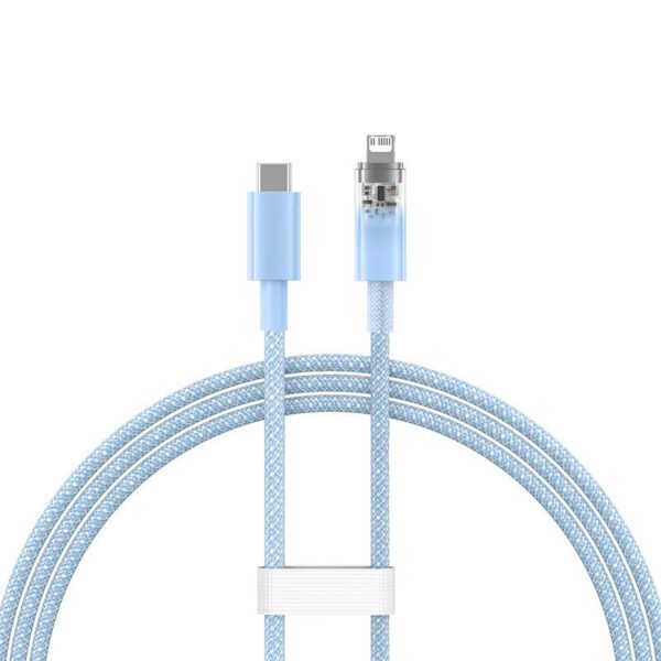 Fast Charging cable Baseus USB-C to Lightning  Explorer Series 1m, 20W (blue) - Image 3