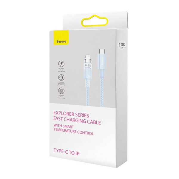 Fast Charging cable Baseus USB-C to Lightning  Explorer Series 1m, 20W (blue) - Image 9