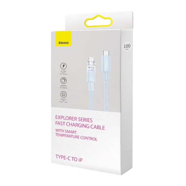 Fast Charging cable Baseus USB-C to Lightning  Explorer Series 2m, 20W (blue) - Image 9