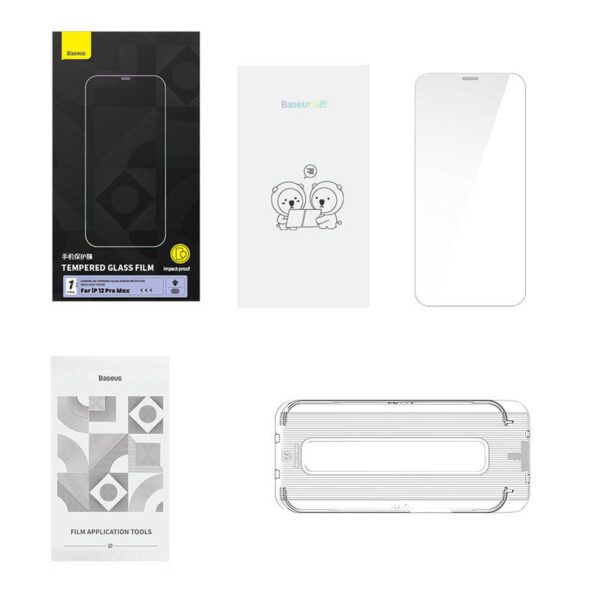 Tempered Glass Baseus 0.4mm Iphone 12 Pro  MAX + cleaning kit - Image 7
