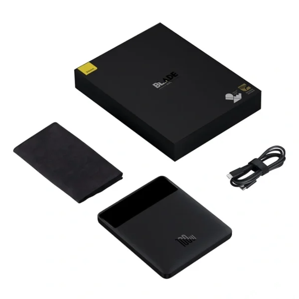 Powerbank Baseus Blade 20000mAh 2xUSB, 2xUSB-C + cable USB-C  100W (black) - Image 9