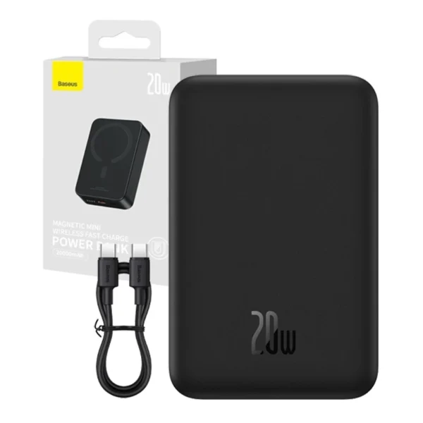Powerbank Baseus Magnetic Mini 20000mAh, USB-C 20W MagSafe (black) - Image 10