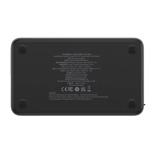 Car Jump Starter Baseus Black Super Energy Pro+ 1200A  (black) - Image 3