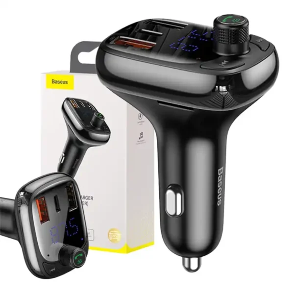 Car Bluetooth MP3 Player Baseus T Shaped S-13 Black OS - Image 8