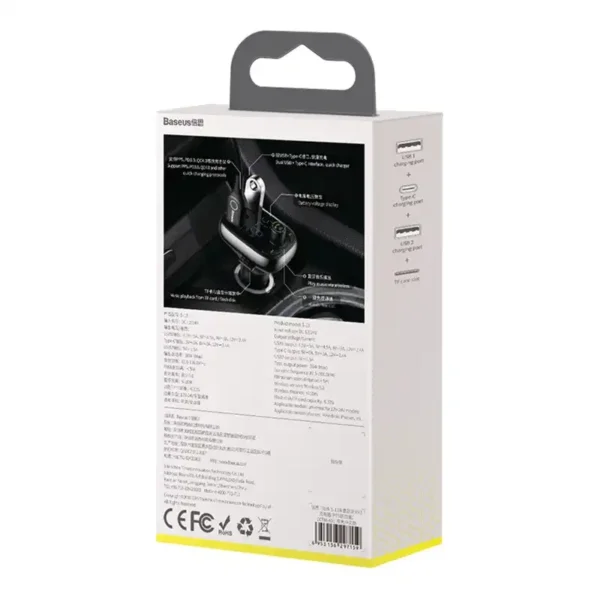 Car Bluetooth MP3 Player Baseus T Shaped S-13 Black OS - Image 7