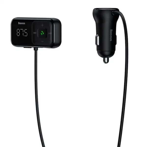 Car Bluetooth MP3 Player + Charger Baseus T Shaped S-16 Black OS - Image 3