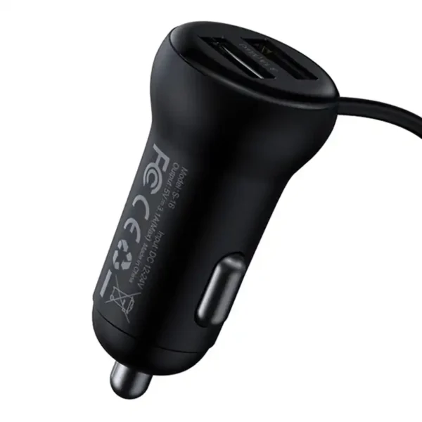 Car Bluetooth MP3 Player + Charger Baseus T Shaped S-16 Black OS - Image 5